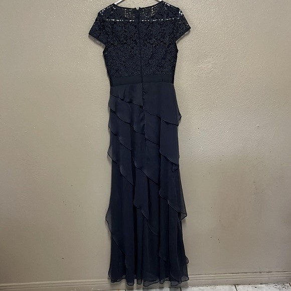 Adrianna papell chiffon flutter dress GUC Sz 4 - Picture 10 of 11
